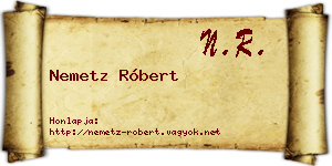 Nemetz Róbert névjegykártya